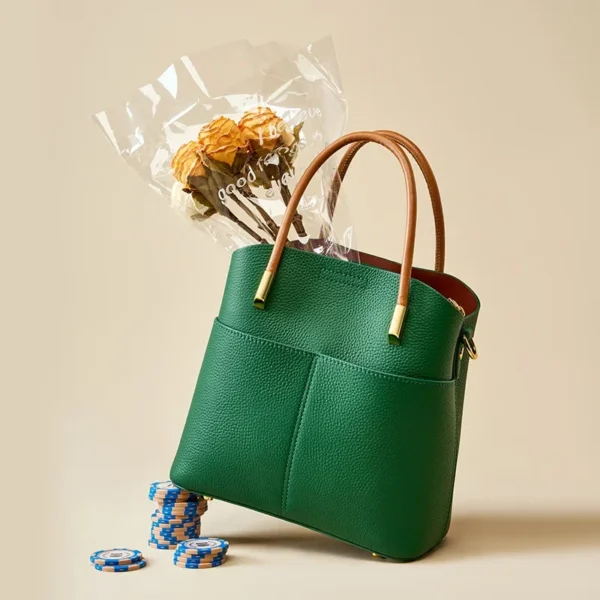 2023 Top Layer Cowhide Vegetable Basket Genuine Leather Bucket Bag for Women Tote Bags Shoulder Cowhide Bag for Women
